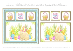 Bunny Kisses Easter Card Topper (Blue)