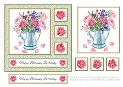 Lovely Watercolor Roses (Green)