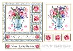 Lovely Watercolor Roses (Blue)