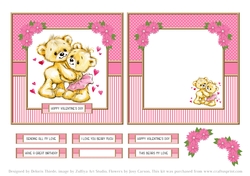 Cute Teddy Bear Topper - Valentine/Birthday