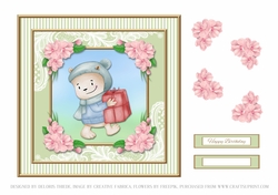 Cute Teddy Bear Birthday Topper