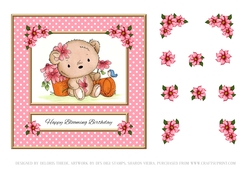 Cute Teddy Bear Birthday Topper
