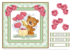 Cute Teddy Bear Birthday Topper