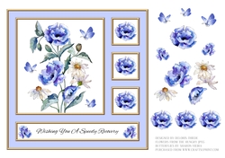 Poppies N Daisies Get Well Topper (Lt Blue)