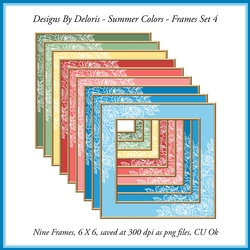 Lovely White Roses Frames Set 4 (Summer Colors)