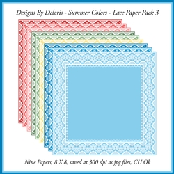Lovely Lace Paper Pack 3 (Summer Colors)