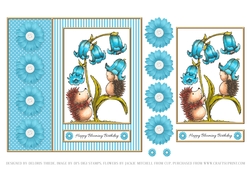 Cute Hedgehogs - Happy Blooming Birthday