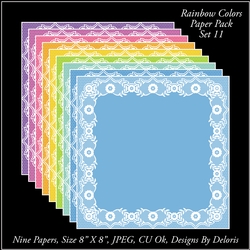 Paper Pack 11 (Rainbow Colors Palette)