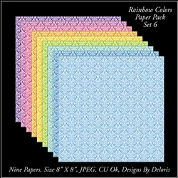 Paper Pack 6 (Rainbow Colors Palette)