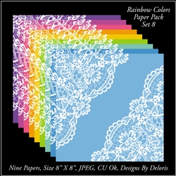 Paper Pack 8 (Rainbow Colors Palette)