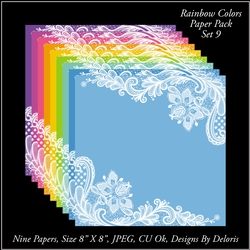 Paper Pack 9 (Rainbow Colors Palette)