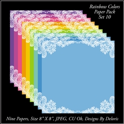 Paper Pack 10 (Rainbow Colors Palette)