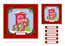 Cute Little Hedgehogs Holiday Topper