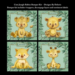 Cute Jungle Babies Bumper Kit