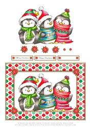 Cute Penguin Trio (Card Three)