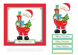 Cute Santa Holiday Toppers (Card Three)