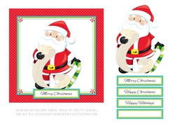 Cute Santa Holiday Toppers (Card Four)