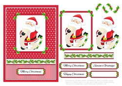 Cute Santa Holiday Toppers (Card One)
