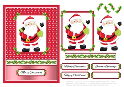 Cute Santa Holiday Toppers (Card Two)