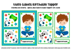 Video Game Birthday Topper (Card Eight)