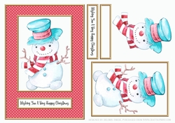 Cute Little Snowman Holiday Topper (Card One)