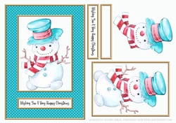 Cute Little Snowman Holiday Topper (Card Two)