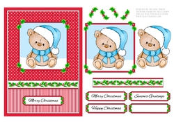 Cute Teddy Bear Holiday Topper (Card Two)