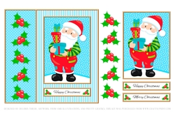 Cute Santa Holiday Topper (Card Three)