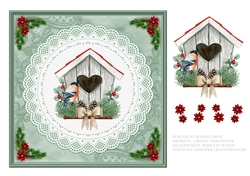 Lovely Watercolor Birdhouse Topper