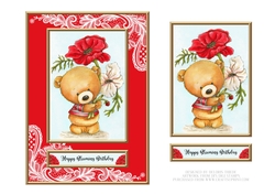 Happy Blooming Birthday - Teddy Bear