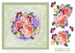 Lovely Roses On Lace