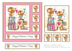 Cute Critters Valentine Topper (Pink)