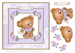 Cute Teddy Bear Birthday Topper