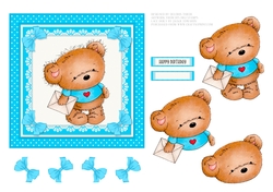 Cute Teddy Birthday Topper 