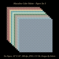 Paper Pack 5 - Medium Dots (Masculine Colors)