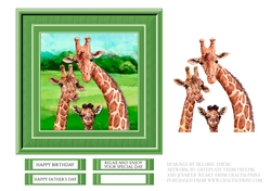 Cute Giraffe Trio Birthday Or Fathers Day Topper