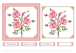 Lovely Wild Roses Birthday Or Mothers Day Or Get Well Topper