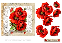Lovely Poppies Birthday Topper