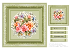 Lovely Rose Bouquet Birthday Topper