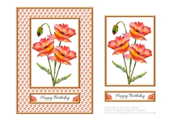 Lovely Poppies Birthday Topper (Card One)