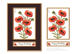 Lovely Red Poppies Birthday Topper