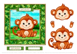 Cute Monkey Birthday Topper