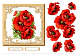 Lovely Poppies Birthday Topper