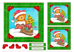 Cute Santa Bear (Green)