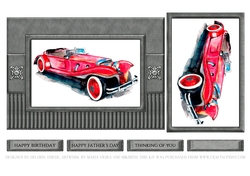 Vintage Car Birthday Or Fathers Day Topper