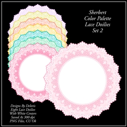 Lace Doilies Set 2 - Sherbert Color Palette