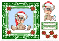 Cute Santa Bear (Green)