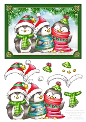 Cute Penguin Trio (Green)