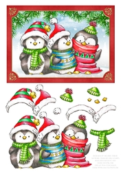 Cute Penguin Trio (Red)