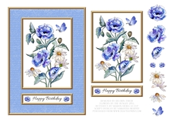 Lovely Watercolor Flowers Birthday Topper